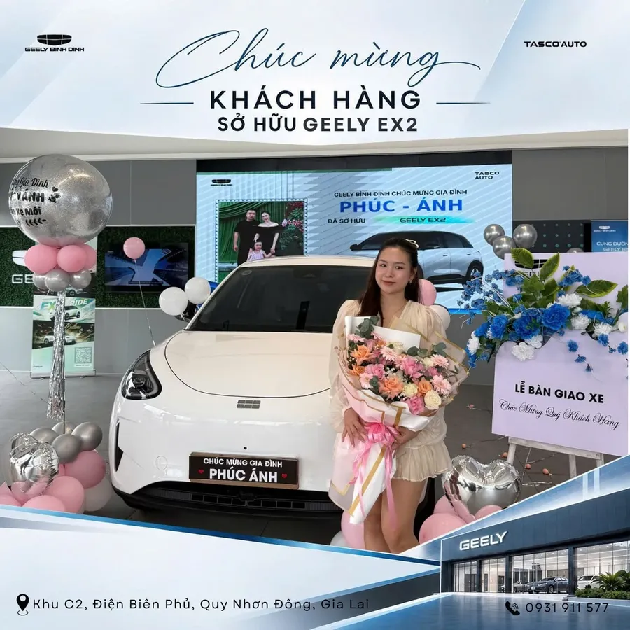 Bàn giao xe Geely EX2 tại Geely Bình Định